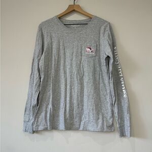 Vineyard Vines Merry Christmas Gray Long Sleeve Shirt size Medium